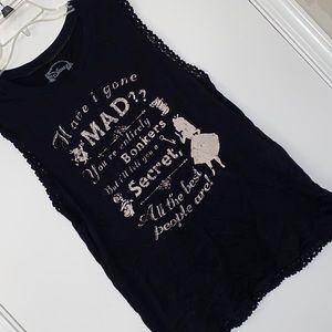 Disney Alice in Wonderland tank sz L Cute trim!!!